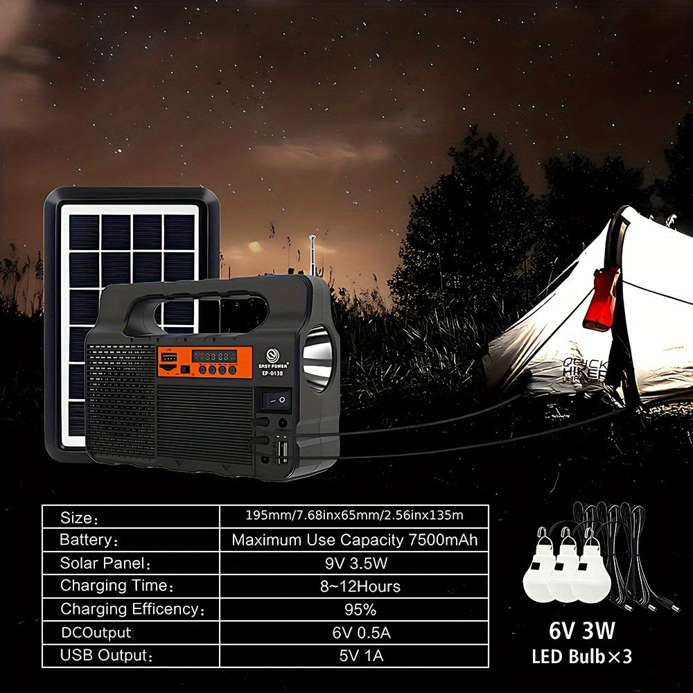 Solarbetriebener Outdoor-Suchscheinwerfer – 3600 mAh Notfall- & Campinglampe